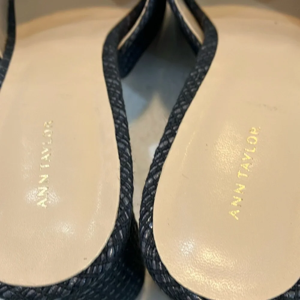 Ann Taylor Raffia Platform Mule‎ Sandals Black Sz 9.5- NIB